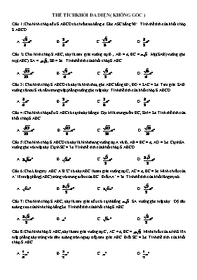 Thể tích khối đa diện (Không góc)